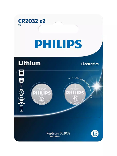 BATERI PHILIPS CR2032P2/01B | MINI LITHIUM / 2