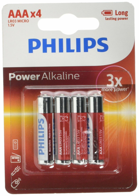 BATERI PHILIPS LR03P4B/10 | POWER ALKALINE AAA / 4