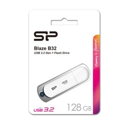 USB DRIVE SILICON POWER BLAZE B32 | 128GB USB 3.2 WHITE