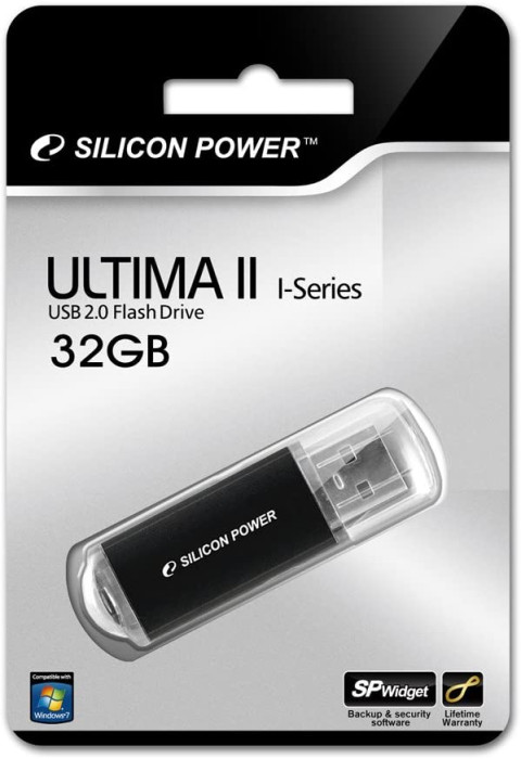 Usb Drive Silicon Power Ultima U02 | 32Gb Usb 2.0 Black