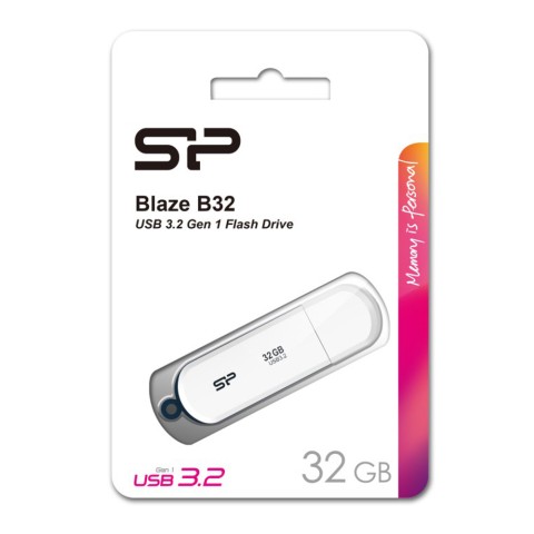 USB DRIVE SILICON POWER BLAZE B32 | 32GB USB 3.2 WHITE