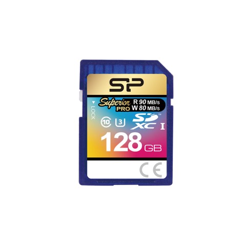 SD CARD SILICON POWER SUPERIOR PRO | 128GB UHS-I U3 CLASS10 90MB/S SHOCK/WATERPROOF