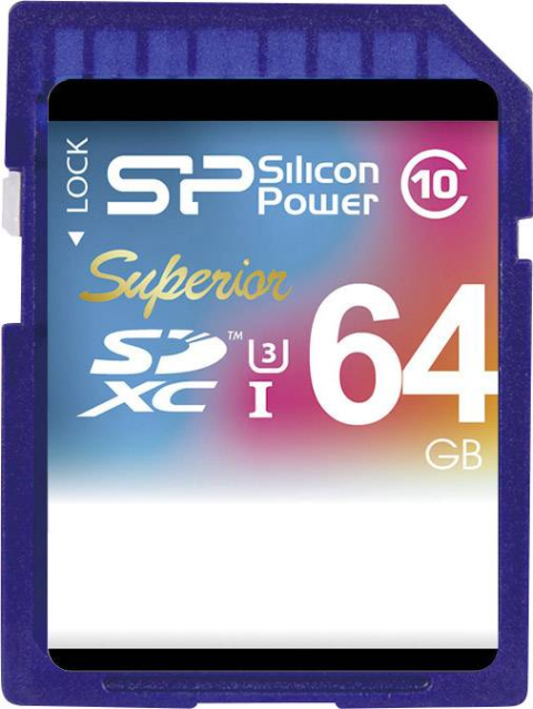 SD CARD SILICON POWER SUPERIOR PRO | 64GB UHS-I U3 CLASS10 90MB/S SHOCK/WATERPROOF