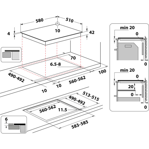 PLLAKË MONTUESE WHIRLPOOL AKT 8090/NE 60CM