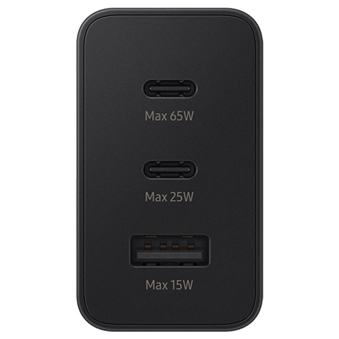 MBUSHES FAST CHARGING SAMSUNG EP-T6530NBEGEU| 65W 2XTYPE C - USB-A BLACK