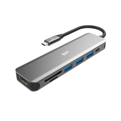 DOCKING STATION SILICON POWER BOOST SU20 | 7IN1 HDMI TYPE-C USB-A SD MIRCO CARD