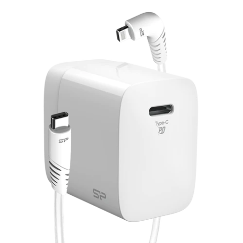 MBUSHES FAST CHARGING SILICON POWER QM10 | 18W TYPE-C/LIGHTNING WHITE