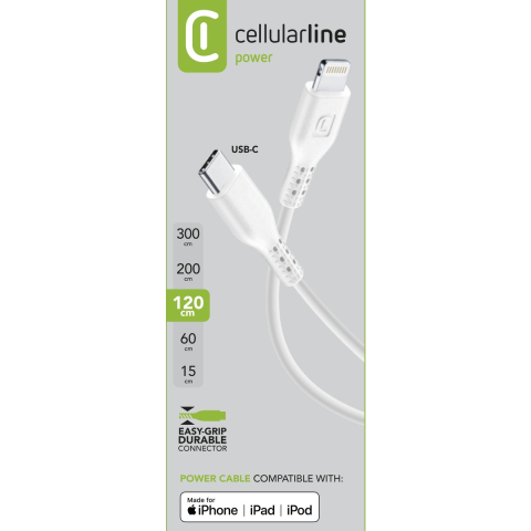 KABLLO CELLULARLINE USBDATAC2LMFI1MW | TYPE-C/LIGHTNING 1.2M E BARDHE