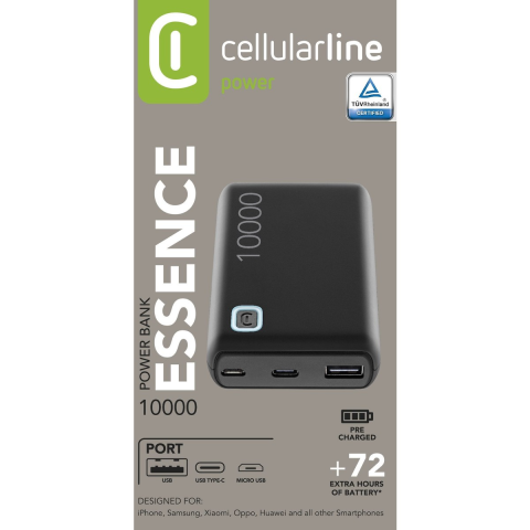 POWER BANK CELLULARLINE ESSENCE PBESSENCE10000K | 10000MAH 12W I ZI