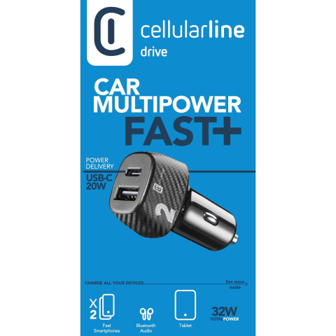 MBUSHES MAKINE CELLULARLINE CBRUSB2PD32WK | 32W 2-PORTE TYPE-C USB-A I ZI