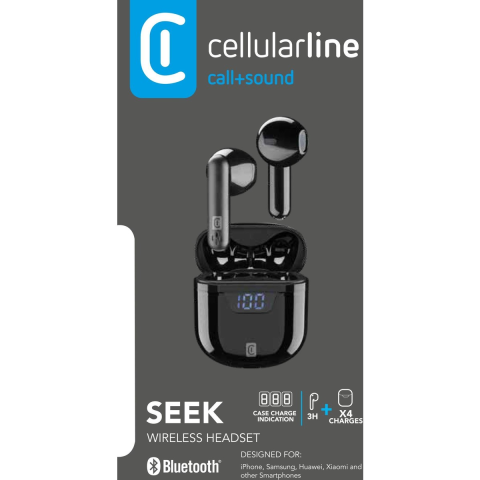 KUFJE BUDS CELLULARLINE SEEK BTSEEKTWSK | WIRELESS MIC IN-EAR TE ZEZA