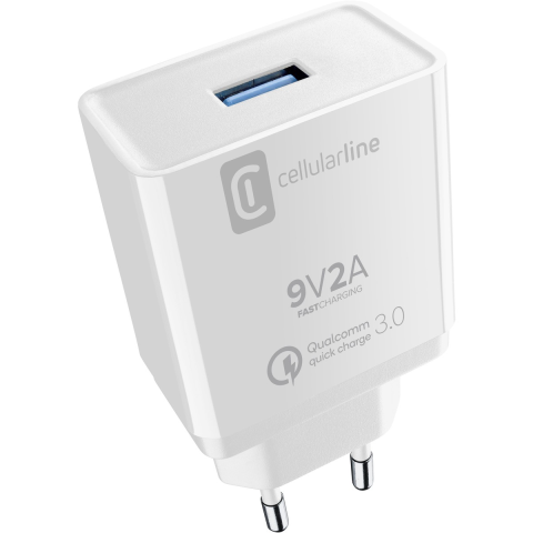 MBUSHES CELLULARLINE ACHHUKITQCTYCK | 18W USB-A/TYPE-C 1M I BARDHE