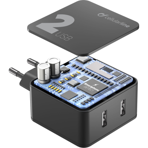 MBUSHES CELLULARLINE MULTIPOWER ACHUSB224WK | 24W 2-PORTE USB-A I ZI