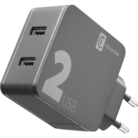 MBUSHES CELLULARLINE MULTIPOWER ACHUSB224WK | 24W 2-PORTE USB-A I ZI