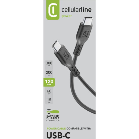 KABLLO CELLULARLINE USBDATACUSBC-CK | TYPE-C/TYPE-C 1.2M E ZEZE