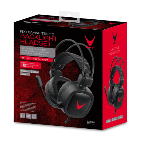 KUFJE GAMING VARR VH6020B | LED MIC BLACK
