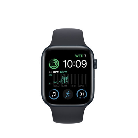 Apple Watch SE2 GPS 44mm Midnight Aluminium Case with Midnight Sport Band - Regular