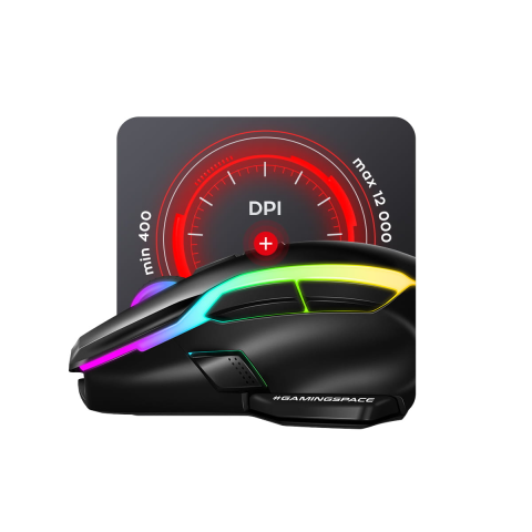 MOUSE GAMING HUZARO HZ-SHOT 3.0 | 9D 12000DPI RGB  I ZI