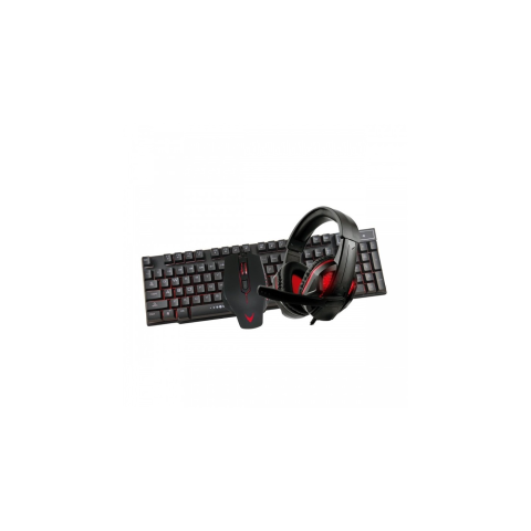 SET GAMING VARR CHERRY VG4IN1SET01 | KEYBOARD MOUSE MOUSEPAD HEADSET BLACK