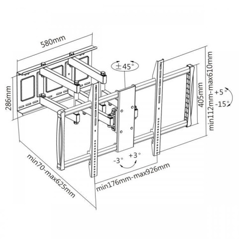 MBAJTESE TV MANHATTAN 461221 |  LEVIZESE 60"-100" 80KG