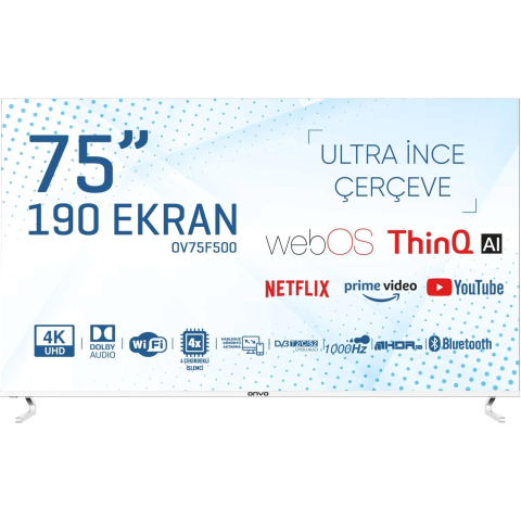 TELEVIZOR ONVO OV75F500 | 75" LED 4K SMART TV WEBOS