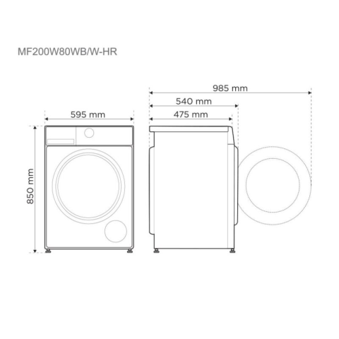 RROBALARËSE MIDEA MF200W80WB/W-HR 1400RPM 8KG