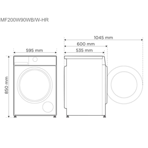 RROBALARËSE MIDEA MF200W90WB/W-HR 1400RPM 9KG