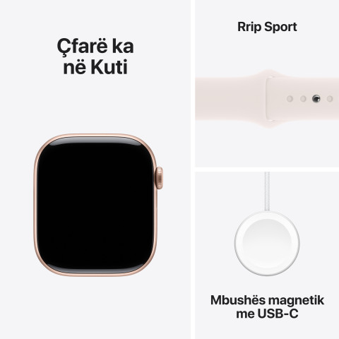 Apple Watch S10 GPS 46mm Rose Gold Alu Case with Light Blush Sport Band - S/M 8