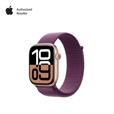 Apple Watch S10 GPS 46mm Rose Gold Alu Case with Plum Sport Loop