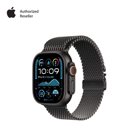 Apple Watch Ultra2 v2 Cellular 49mm Black Titanium Case with Black Titanium Milanese Loop - M