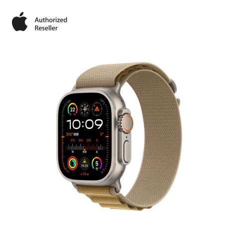 Apple Watch Ultra2 v2 Cellular 49mm Natural Titanium Case with Tan Alpine Loop - Large