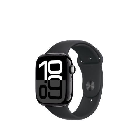 Apple Watch S10 GPS 46mm Jet Black Alu Case with Black Sport Band - S/M