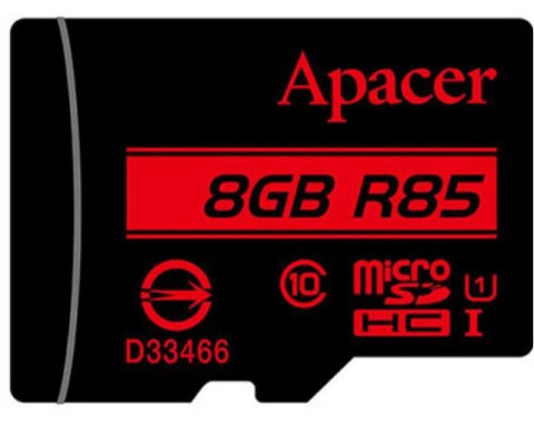 APACER MICRO SDHC 8GB. CLASS10. UHS-I U1. W/ 1 ADAPTER RP