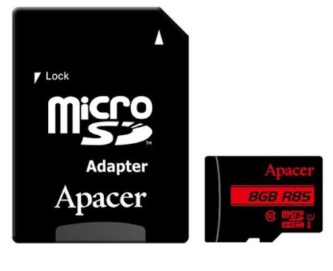 APACER MICRO SDHC 8GB. CLASS10. UHS-I U1. W/ 1 ADAPTER RP