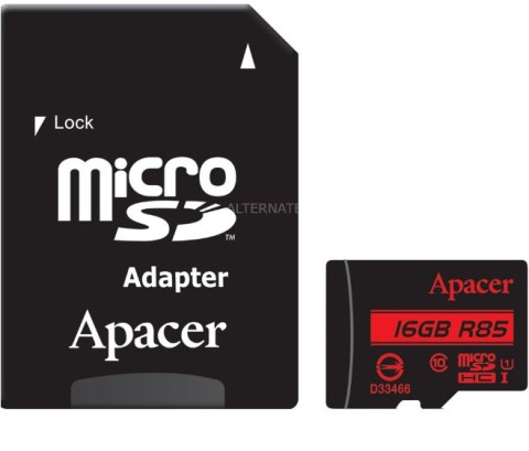 MICRO SD ME ADATPER APACER | 16GB UHS-I CLASS10 85MB/S AP16GMCSH10U5-R 