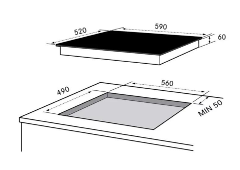 PLLAKË MONTUESE MIDEA MIH 653A 60CM | ME INDUKSION
