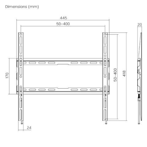 MBAJTESE TV BRATECK KL32-44F | STATIKE 32"-70" 45KG