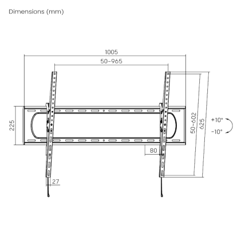 MBAJTESE TV BRATECK LP73-69T | LEVIZESE 60"-120" 120KG