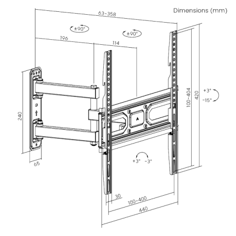 MBAJTESE TV BRATECK LPA78-443 | LEVIZESE 32"-55" 35KG