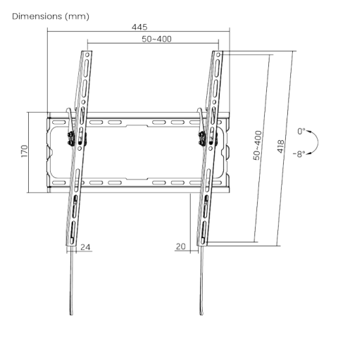 MBAJTESE TV BRATECK KL32-44T | LEVIZESE 32"-70" 45KG
