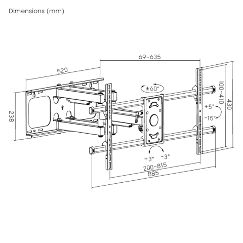 MBAJTESE TV BRATECK LPA49-486 | LEVIZESE 43"-90" 75KG