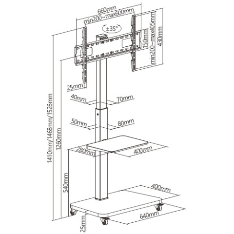 MBAJTESE TV BRATECK FS32-46W | VETEQENDRUSHEM 37"-75" 40KG