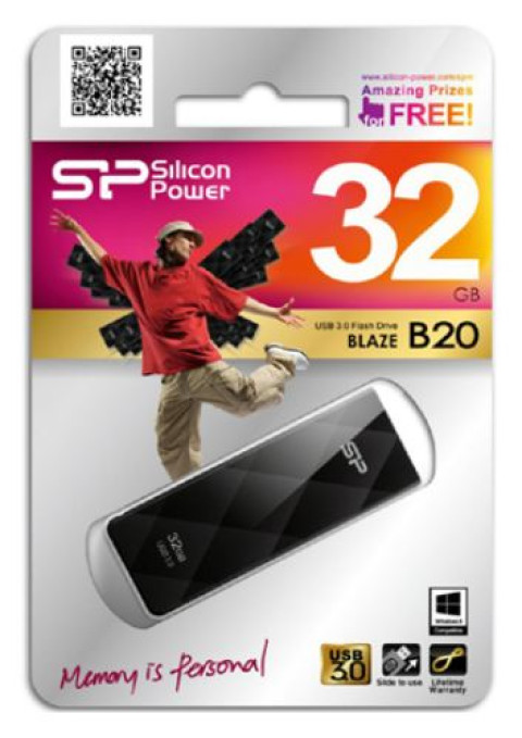 USB DRIVE SILICON POWER BLAZE B20 | 32GB USB 3.0 BLACK