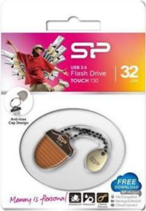 USB DRIVE SILICON POWER TOUCH T30 | 32GB USB 2.0 SHOCK/WATERPROOF BROWN