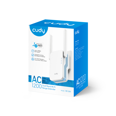 WIRELEES MESH EXTENDER CUDY RE1200-AC1200 2 ANTENA 2.4GHZ 300 MBPS