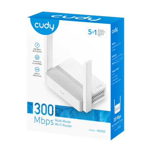 WIRELEES ROUTER CUDY WR300-N300 2 ANTENA 300 MBPS