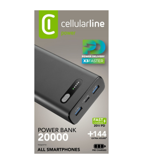 POWER BANK CELLULARLINE FAST PBFAST01PD20000K | 20000MAH I ZI