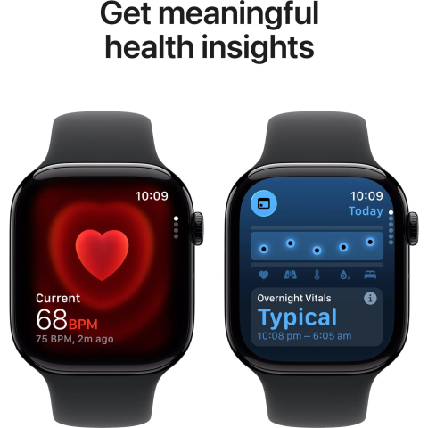 Apple Watch S11 GPS 42mm Jet Black Aluminium Case with Black Sport Band - M/L