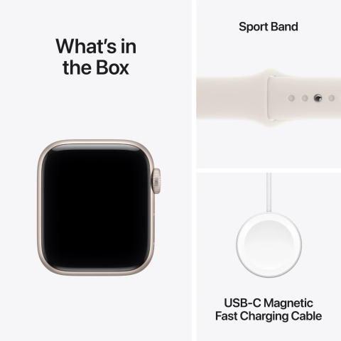 Apple Watch SE 3 GPS 40mm Starlight Aluminium Case with Starlight Sport Band - S/M