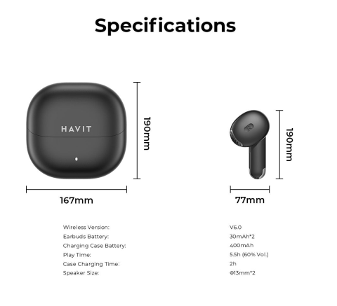 KUFJE BUDS HAVIT TW888 LITE | BLUETOOTH E ZEZE
